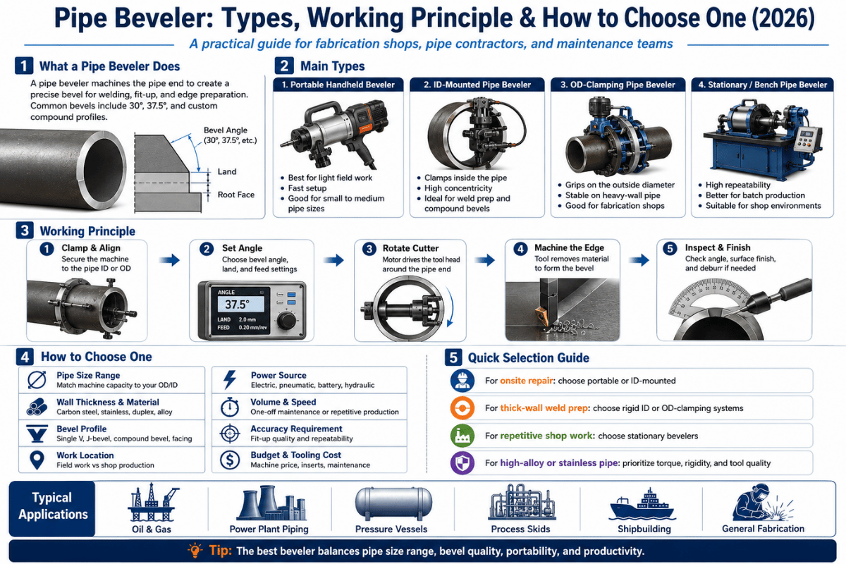 Pipe Beveler: Types, Working Principle & How to Choose One (2026)