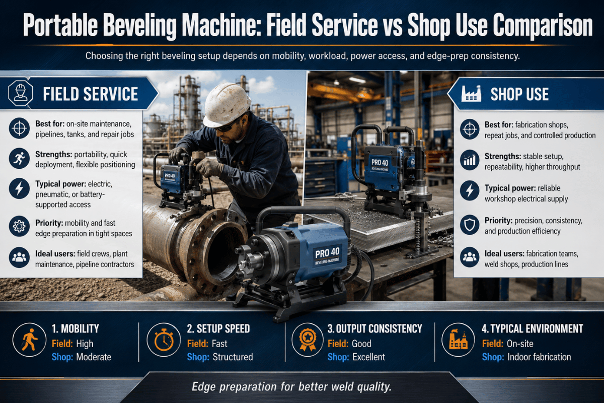 Portable Beveling Machine: Field Service vs Shop Use Comparison