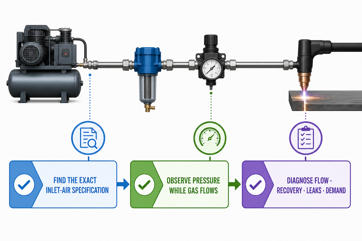 Set Air Pressure Under Flow, Not at Static Gauge Pressure — RESIZE