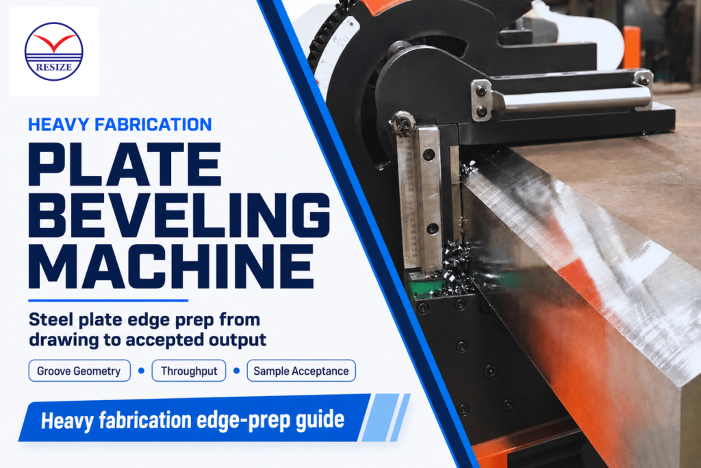 Plate beveling machine guide for heavy steel fabrication