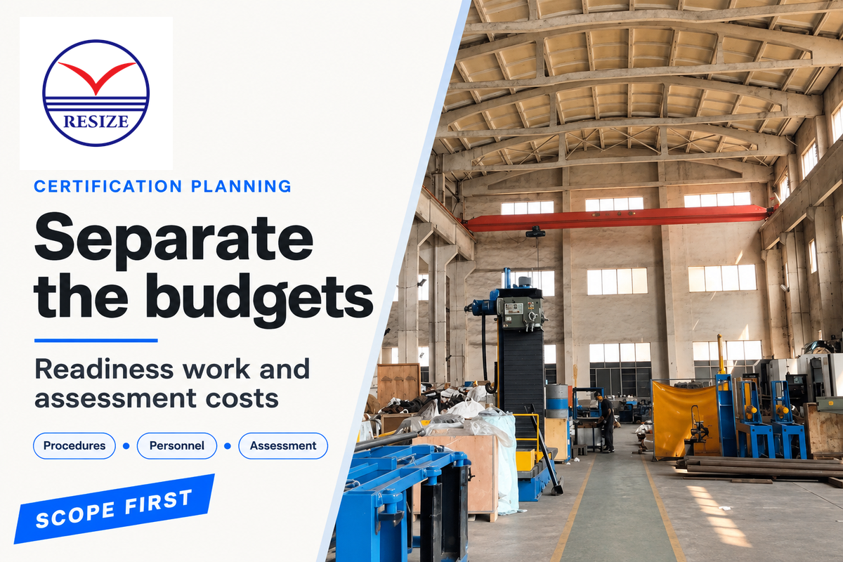 Certification planning separates factory readiness work from provider assessment costs.